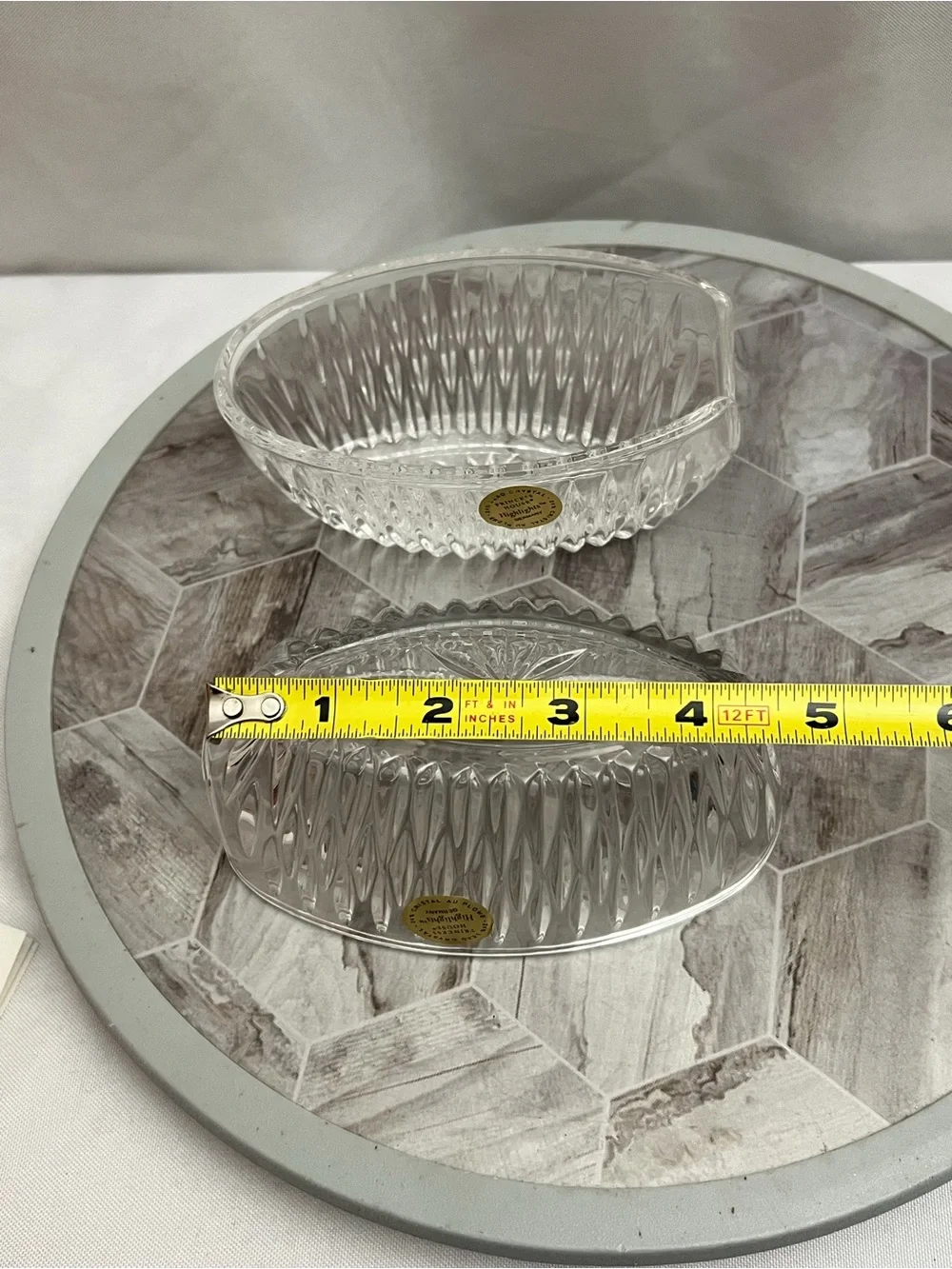 Princess House Highlights Lead Crystal Spoon Fork Holders Set of 2 Germany